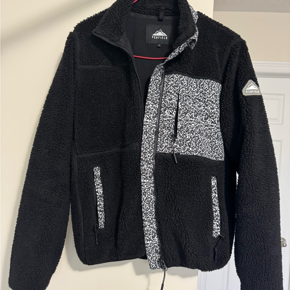 Black and White Sherpa Jacket